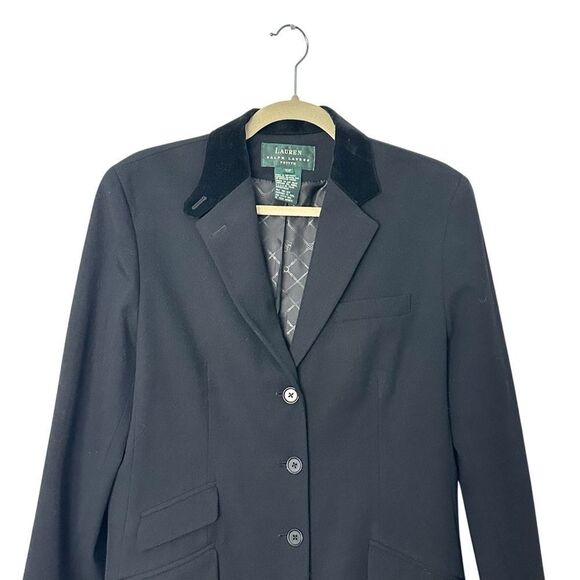 Ralph Lauren Vintage Wool Velvet Collar Long Equestrian Riding Jacket| Size 10P - Picture 12 of 12